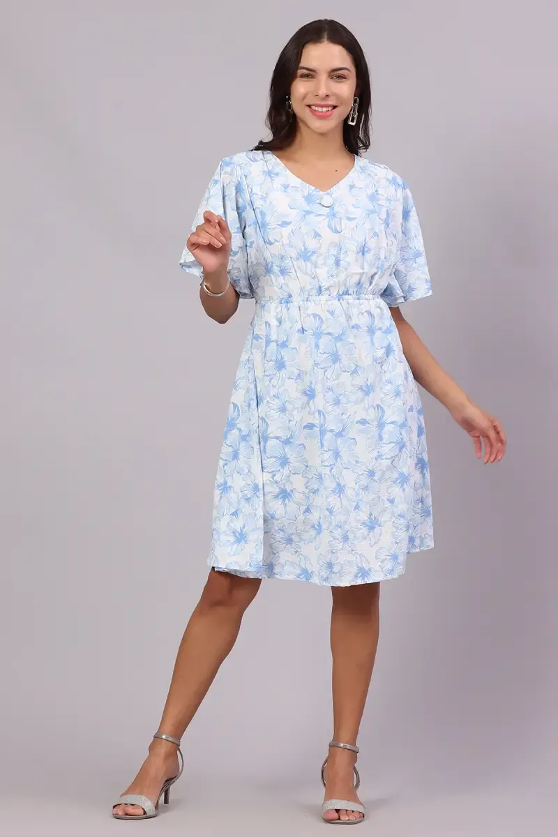 Women's Georgette Floral Print Western Dress 017876BLUM
