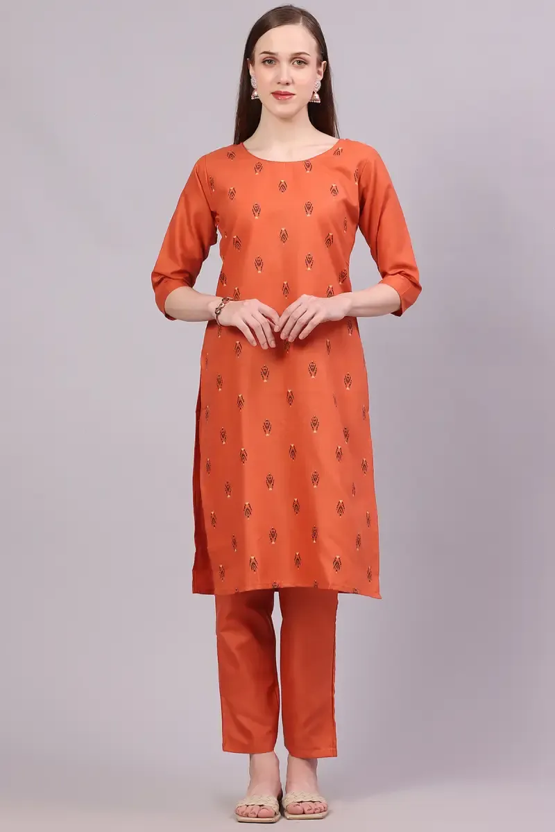 Cotton Printed Kurti with Pant Set for Women