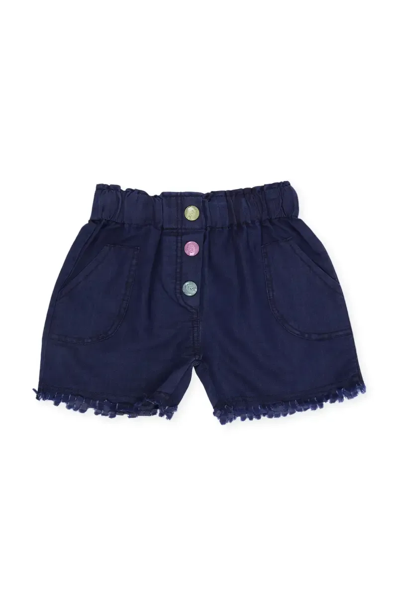 Girl's Denim Solid Casual Shorts