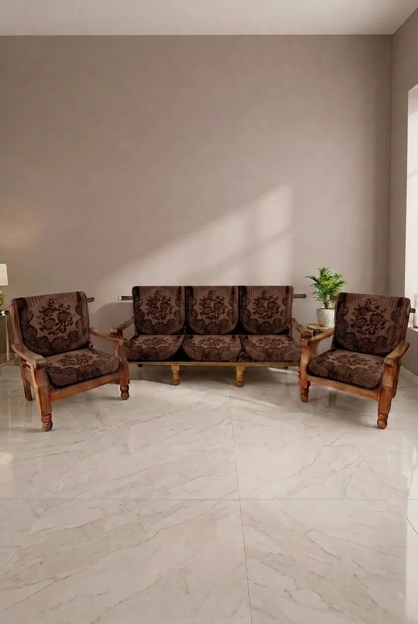 Sky Fab Velvet Sofa Cover Set 017966VELDARBRO