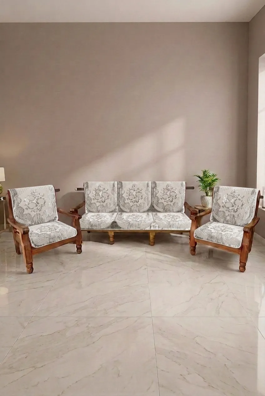 Sky Fab Velvet Sofa Cover Set 017966VELLIGGRE
