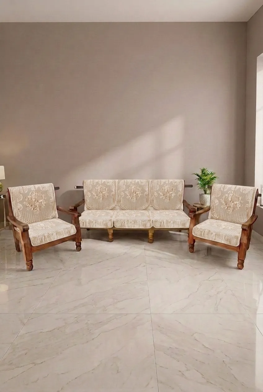 Sky Fab Velvet Sofa Cover Set 017966VELSAN
