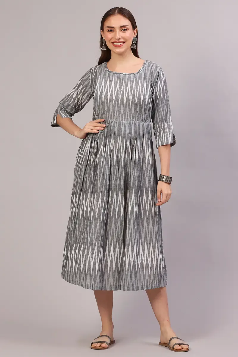 Cotton Chevron Printed  Maternity Kurti for Women 0180223XLGRE