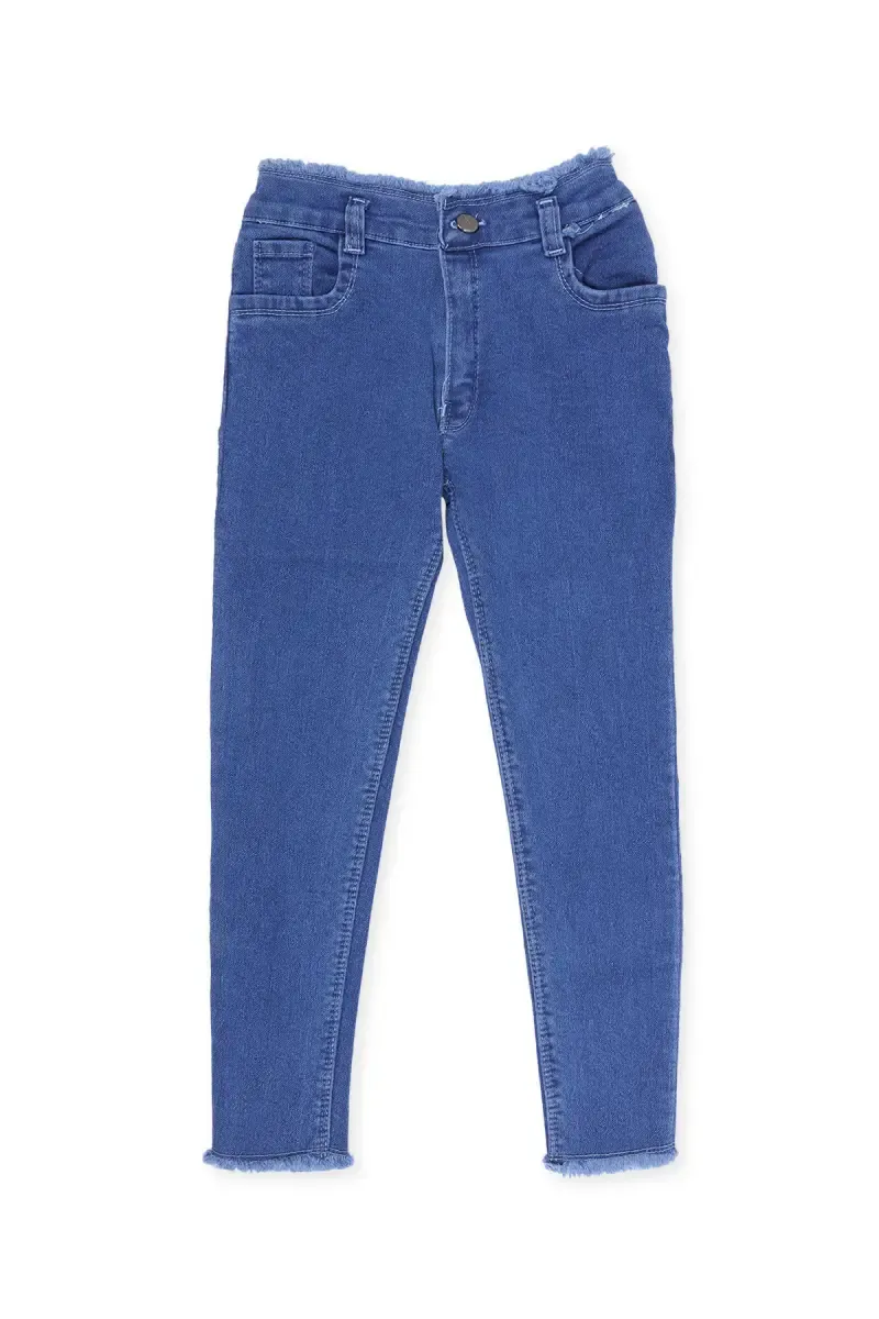 Girl's Denim Solid Stretchable Jeans 0180231112YRSBLU