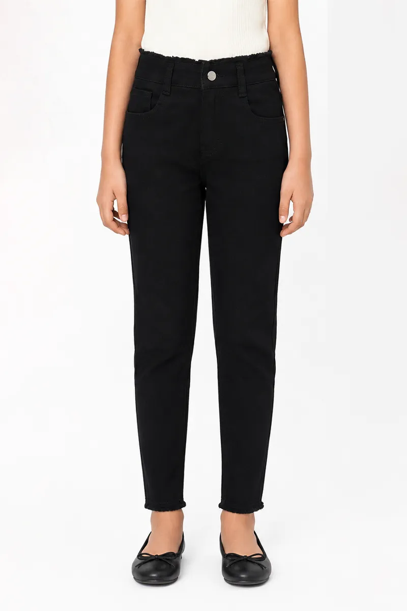 Girl's Denim Solid Stretchable Jeans 018023910YRSBLA