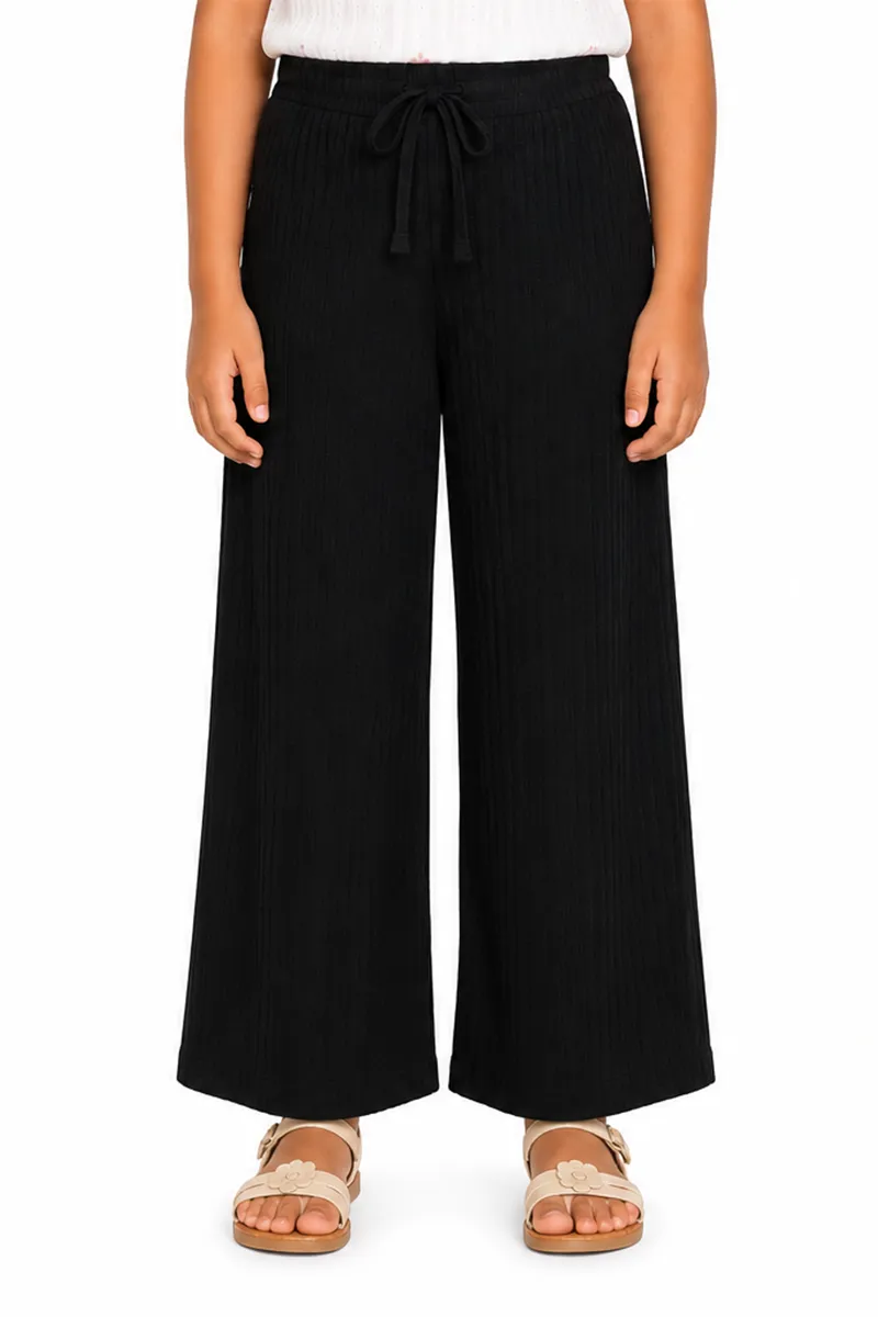 Girl's Lycra Solid Palazzos 018027BLA56YRS
