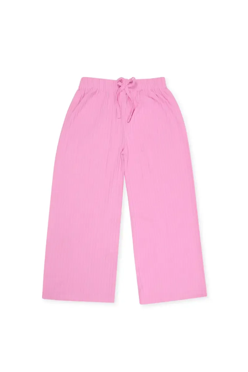 Girl's Lycra Solid Palazzos 018027PIN78YRS