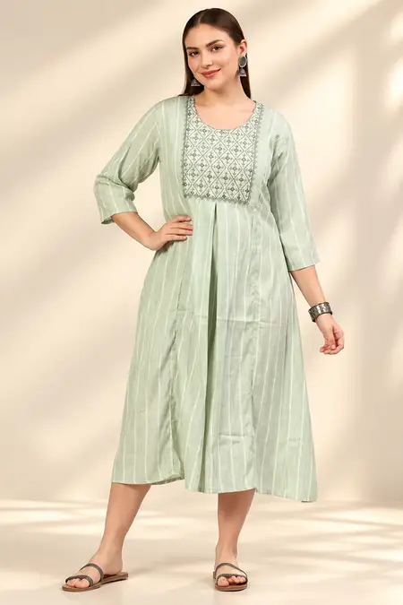 Cotton Printed Maternity Dress for Women - Plus Size