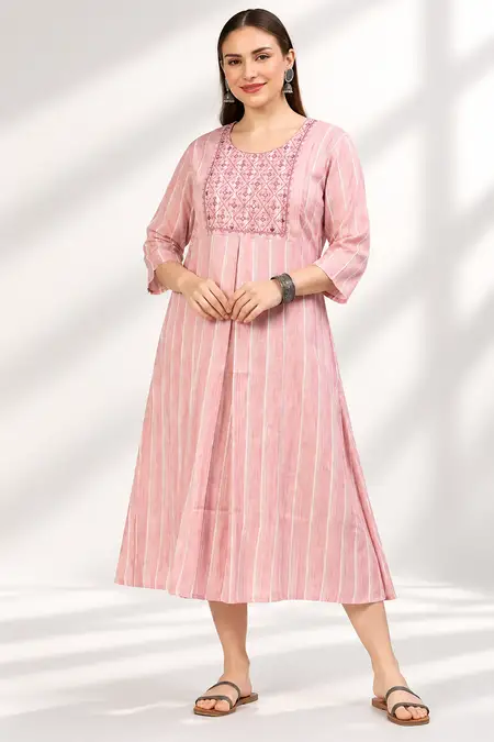 Cotton Printed Maternity Dress for Women - Plus Size