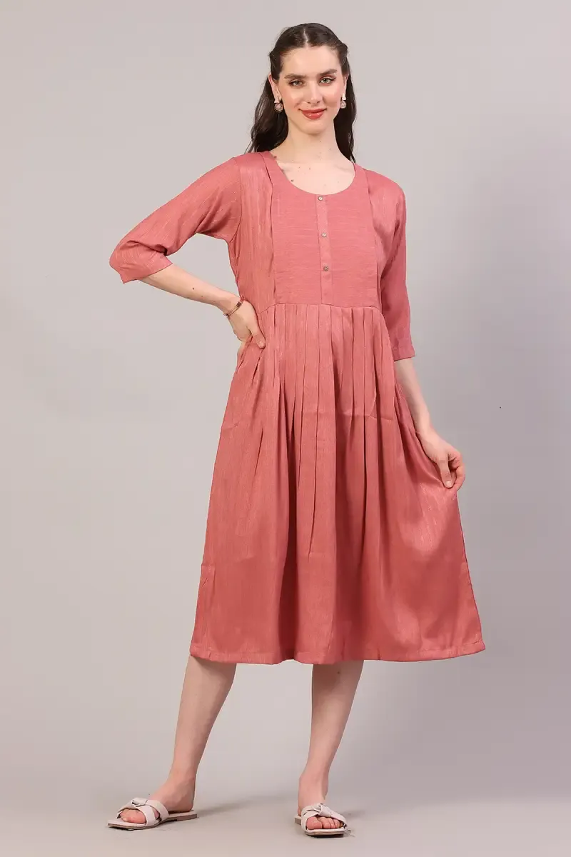 Cotton Blend Abstract Print Maternity Dress for Women 018042XXLDUSPIN