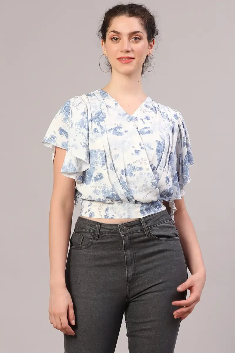 Georgette Abstract Printed Top for Women