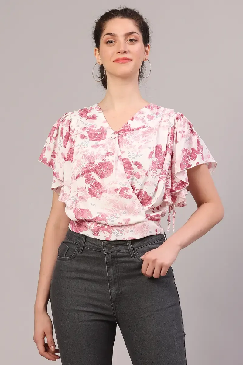 Georgette Abstract Printed Top for Women 018044LPIN