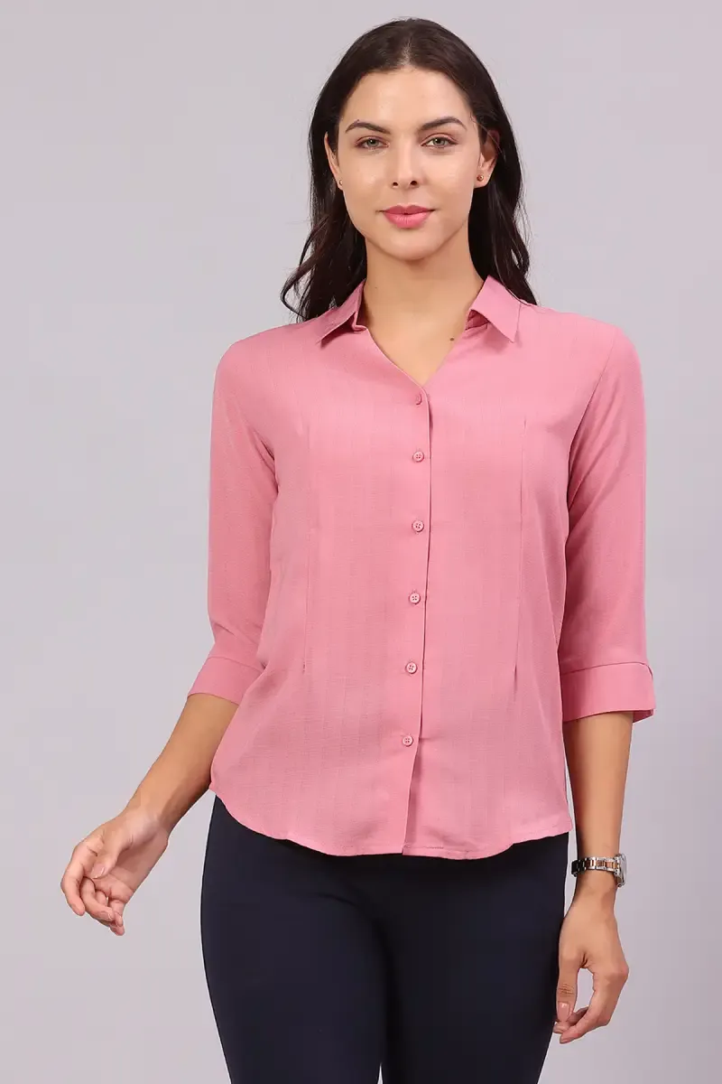 Georgette Solid Shirt for Women 018053LMAU