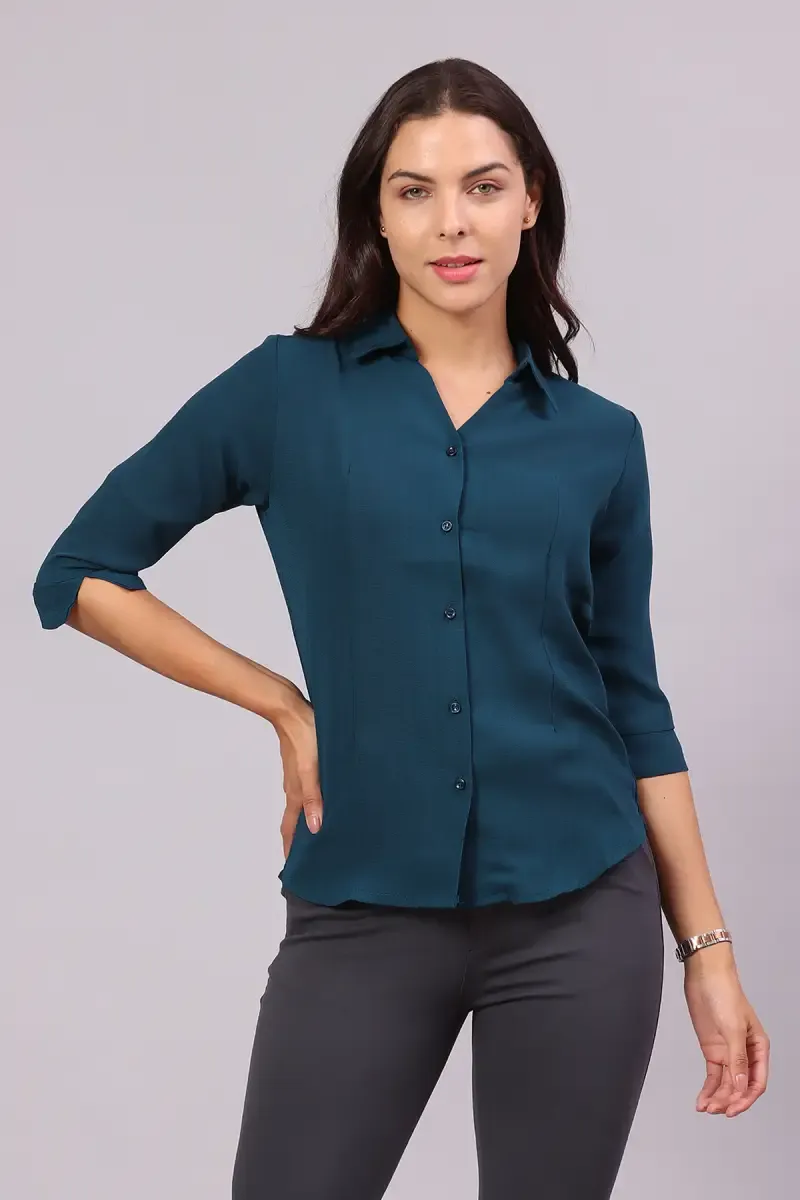 Georgette Solid Shirt for Women 018053XXLTEA