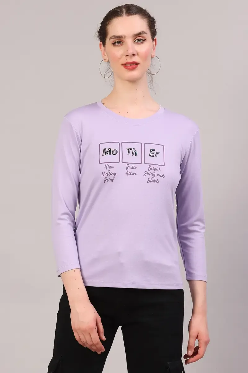 Cotton Blend Printed T-Shirt for Women 018084XLLAV