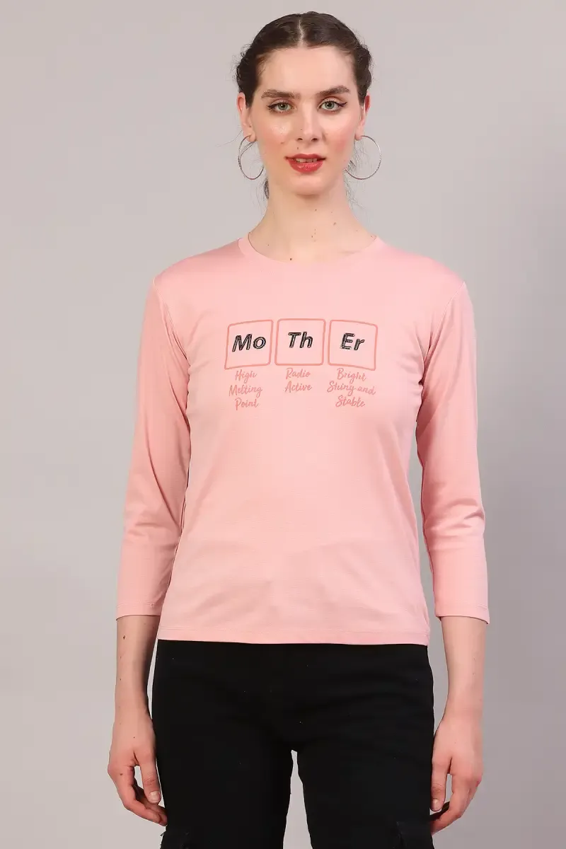 Cotton Blend Printed T-Shirt for Women 018084XXLPEA