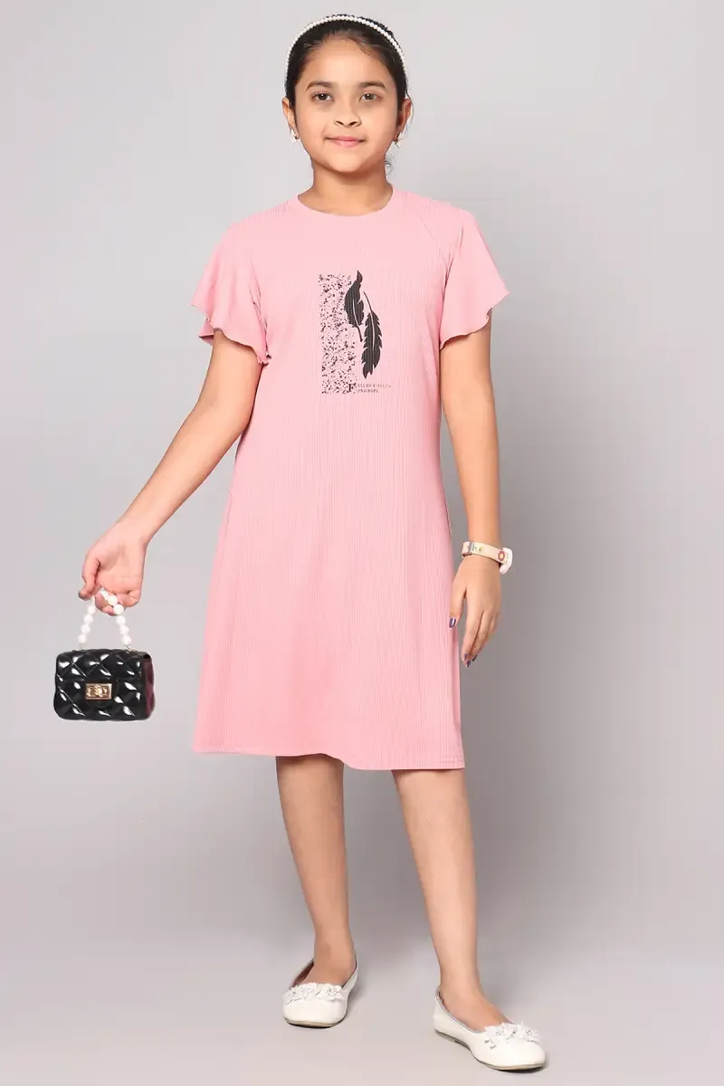 Girl's Lycra Printed Top (9 - 16 Yrs) 018092910YRSDUSPIN