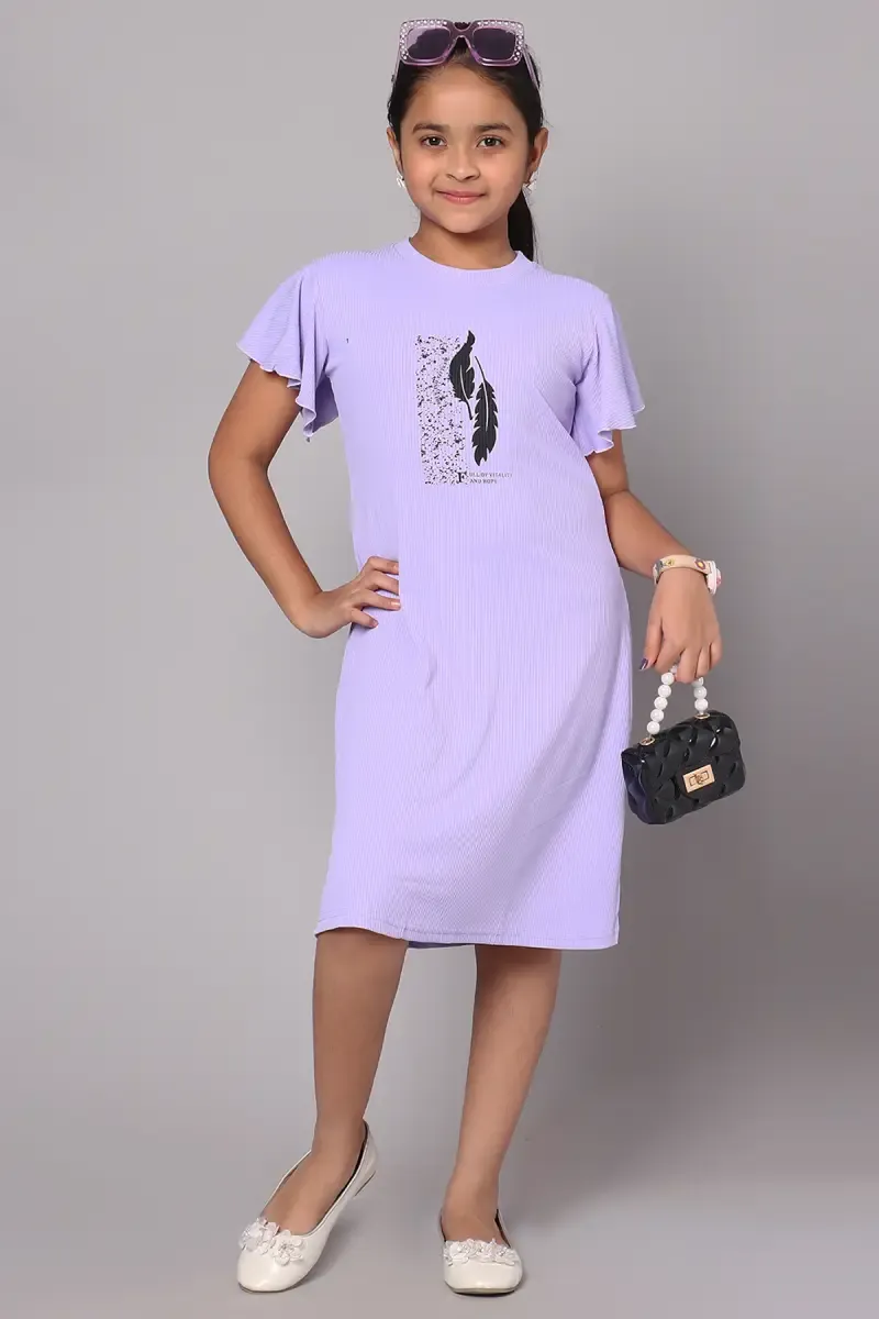 Girl's Lycra Printed Top (9 - 16 Yrs) 018092910YRSLAV