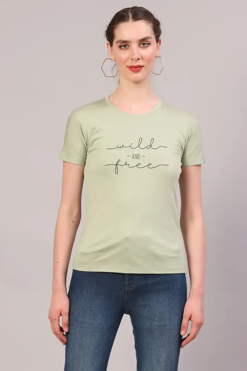 Cotton Blend Printed T-Shirt for Women 018102XLSEAGRE