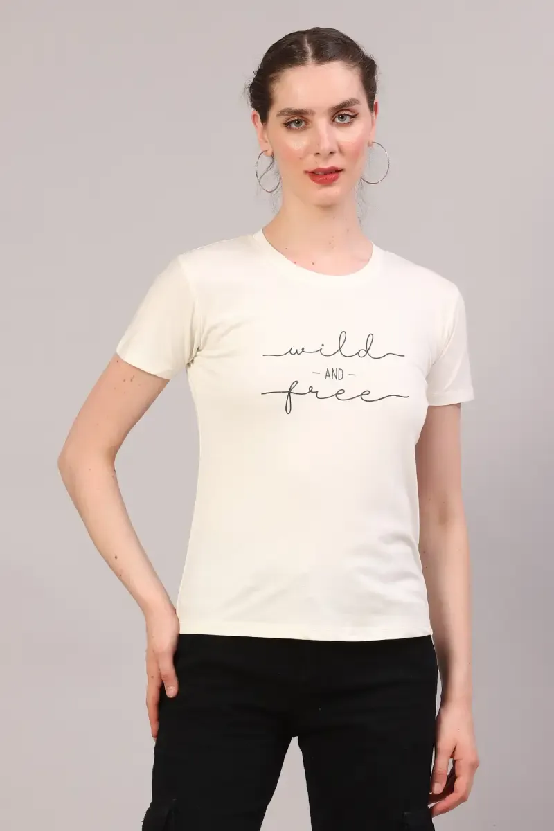Cotton Blend Printed T-Shirt for Women 018102XXLOFFWHI