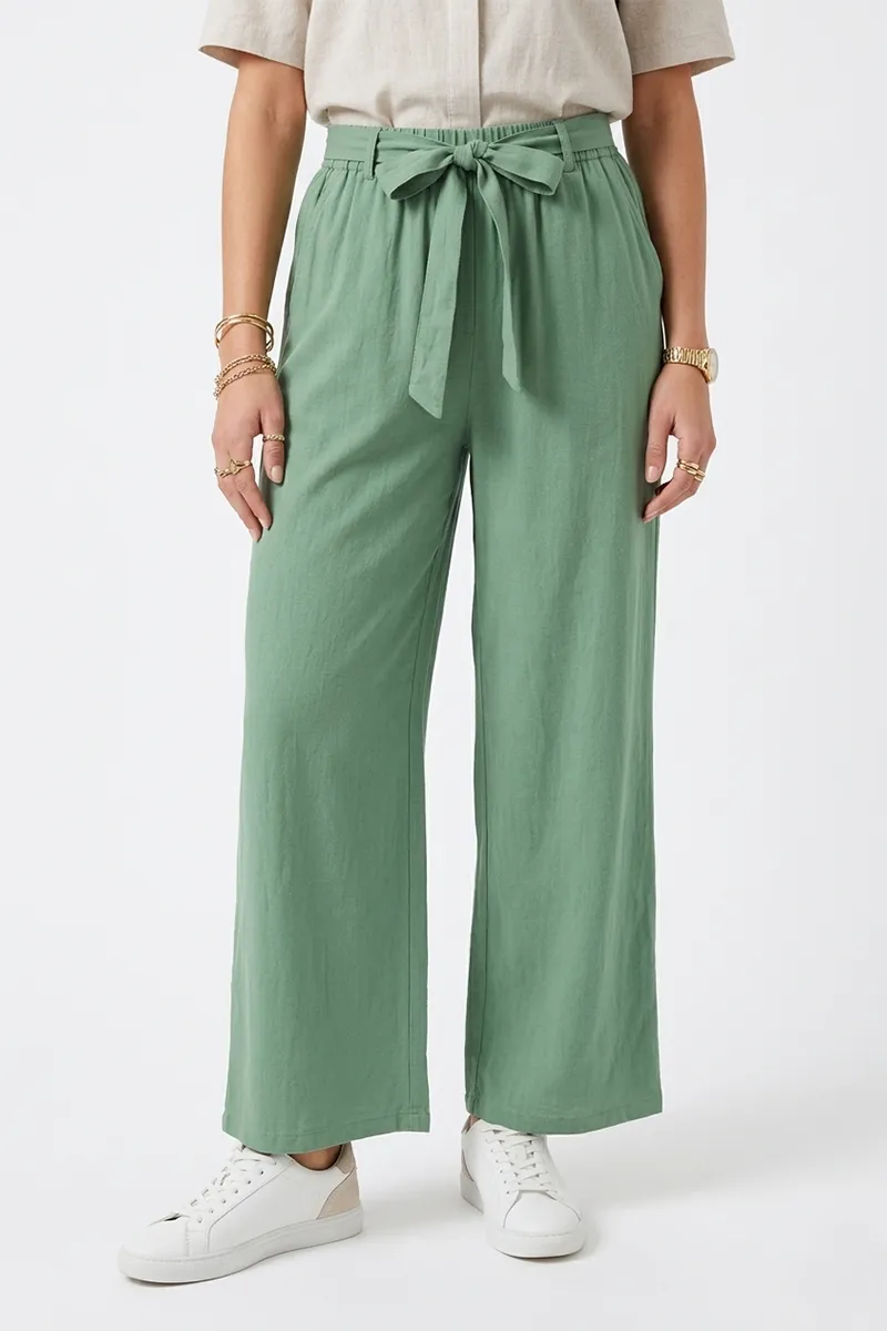 Cotton Solid Palazzo for Women 018109GREXL