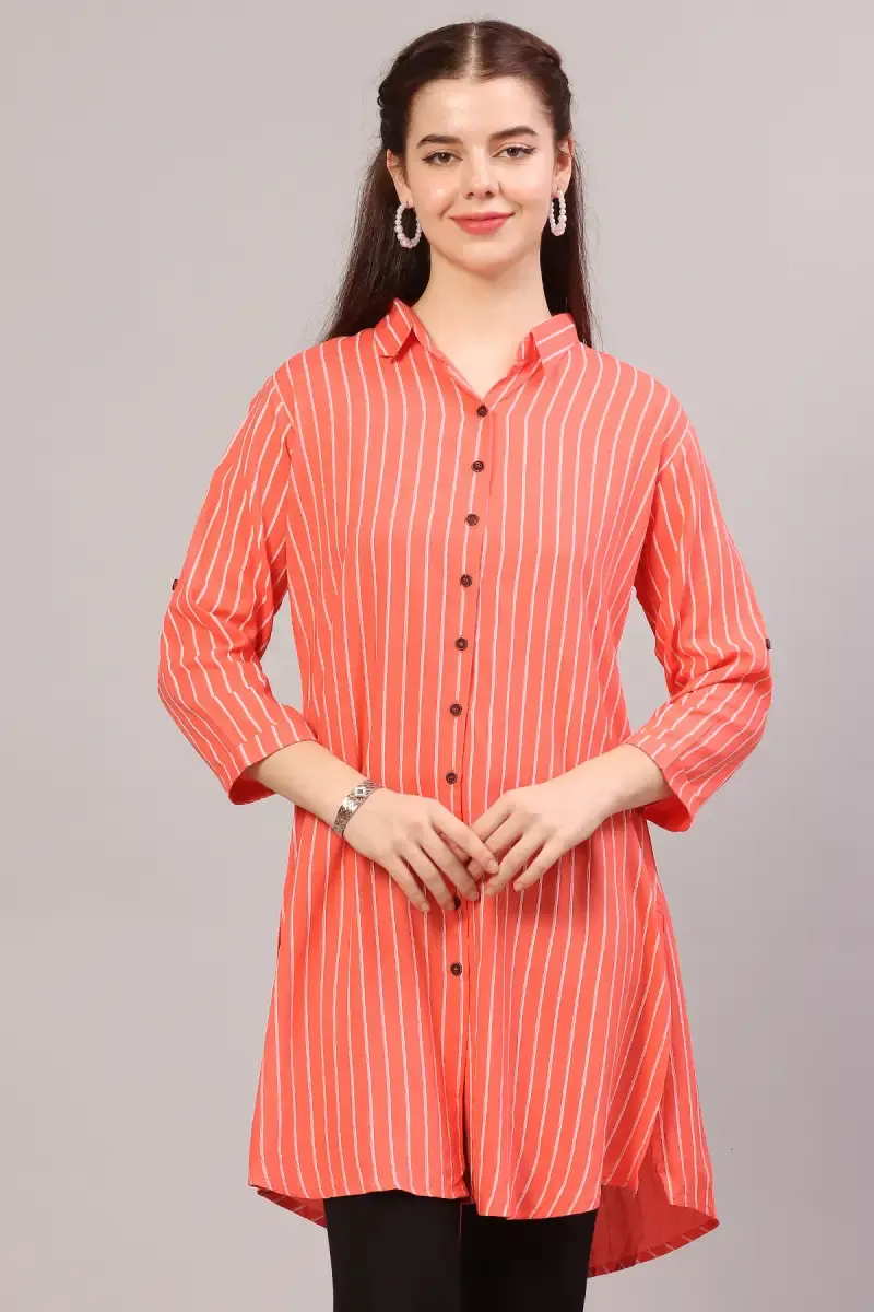Cotton Striped Kurti for Women  018140XXLCOR