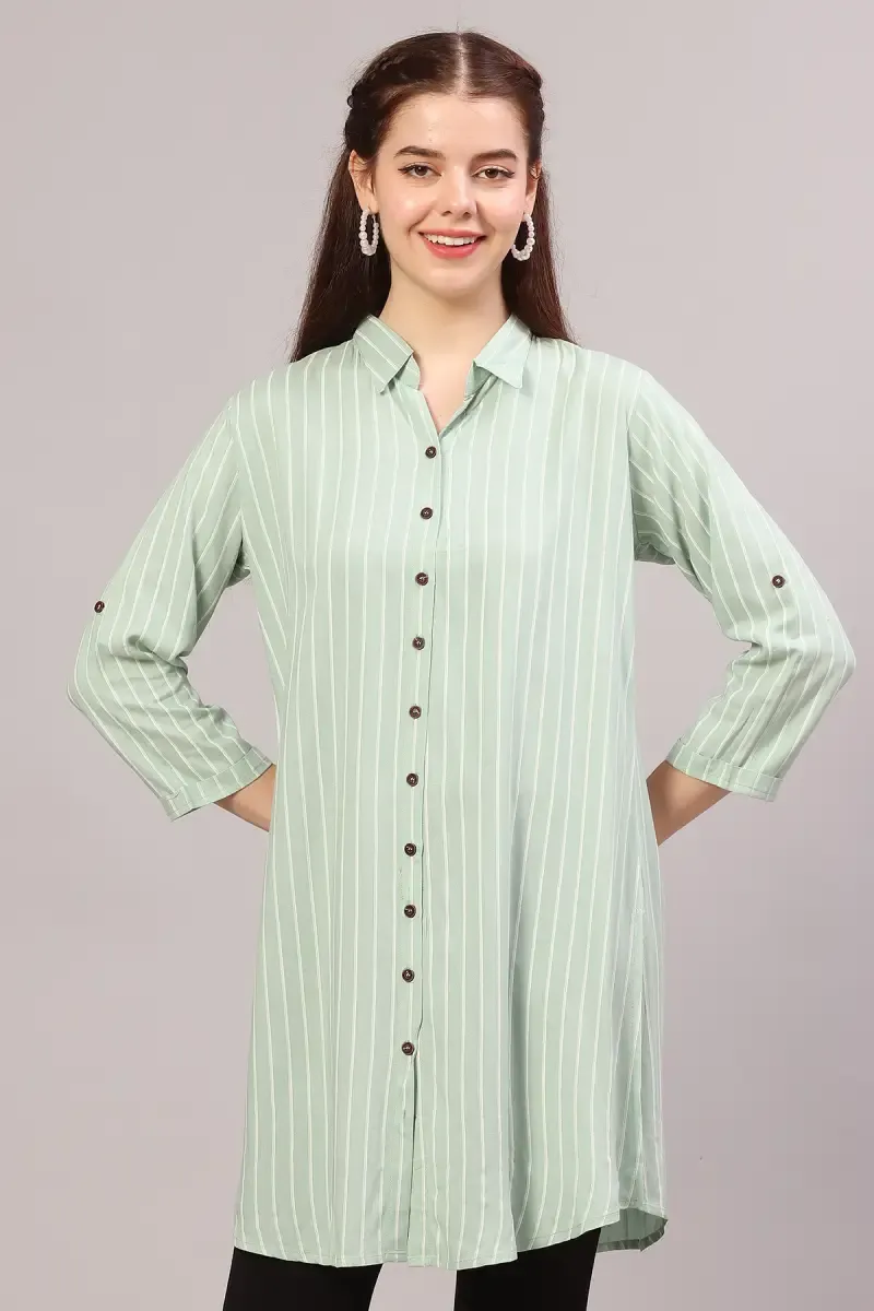 Cotton Striped Kurti for Women  018140XXLLIGGRE