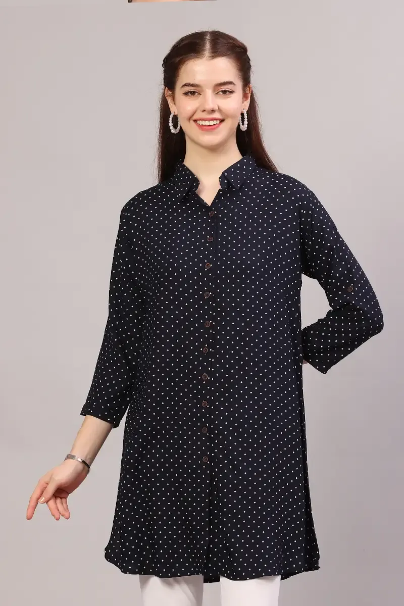 Cotton Printed Kurti for Women  018150XXLNAVBLU2