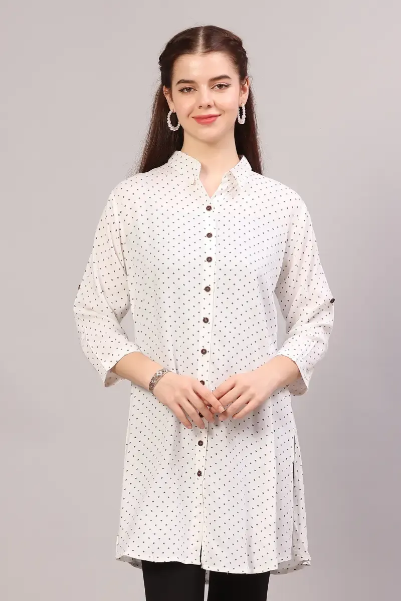 Cotton Printed Kurti for Women  018150XXLWHI2 - White kurti - XXL