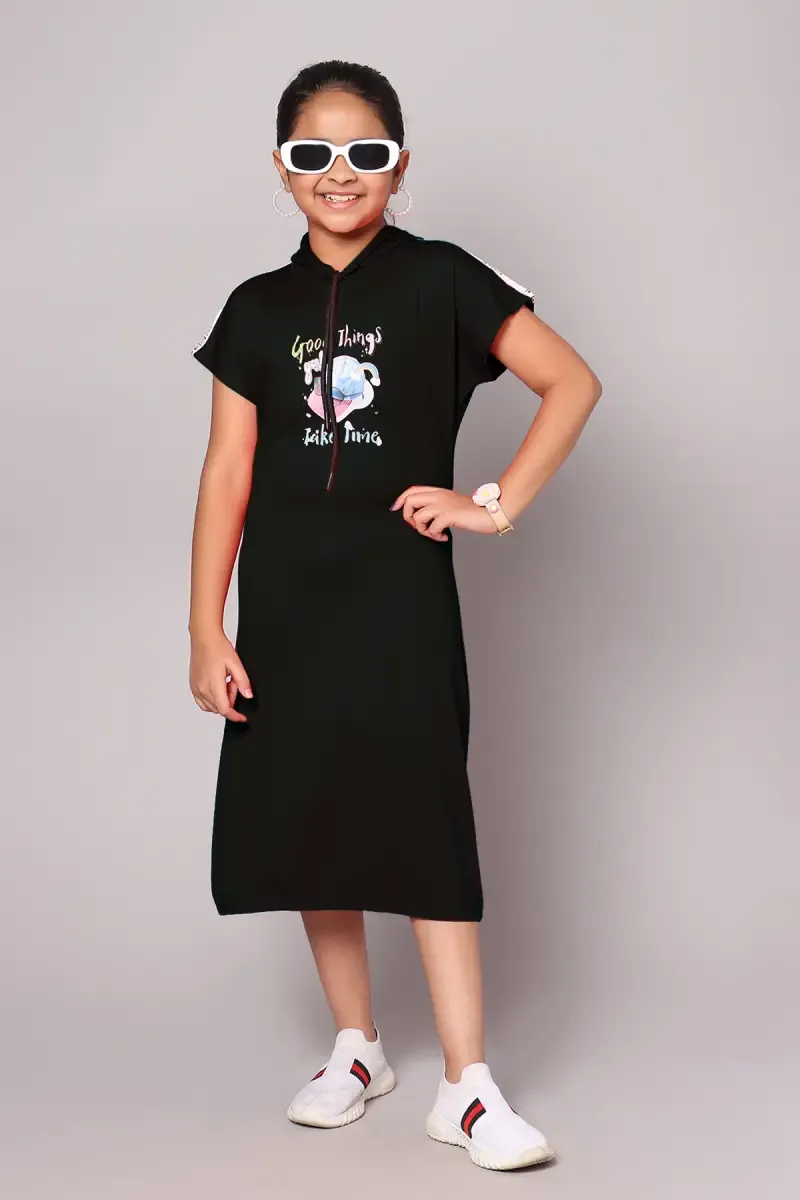 Girl's Cotton Blend Printed Tops (3-16 Yrs) 0181761516YRSBLA