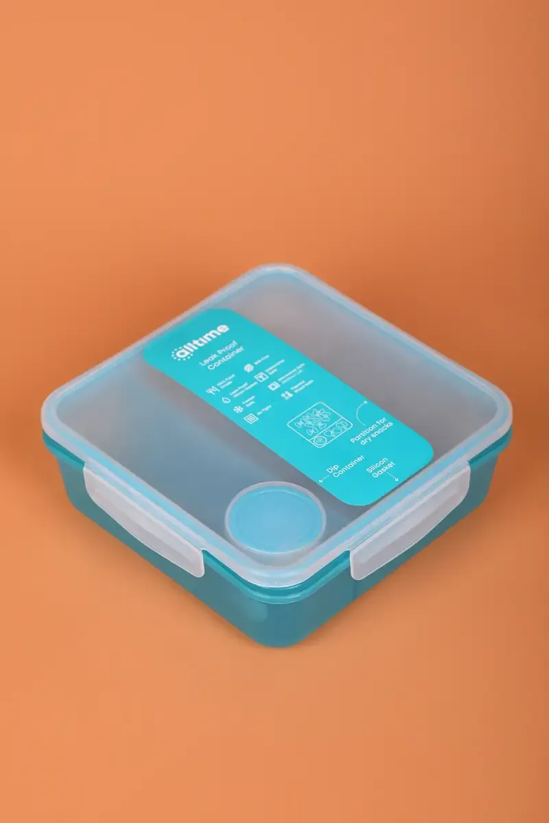 All Time Plastic Salad Lunch Box with Dip Container - 1450ml