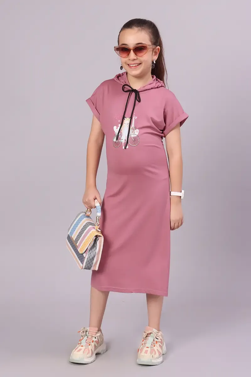 Girl's Cotton Blend Printed Top (3-16 Yrs) 0182131112YRSMAU