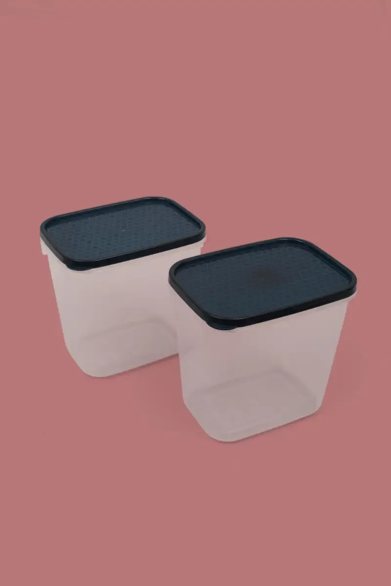 All Time Plastic Polka Containers, Set of 2 - 1000ml (Each) 018232NAVBLU100ML
