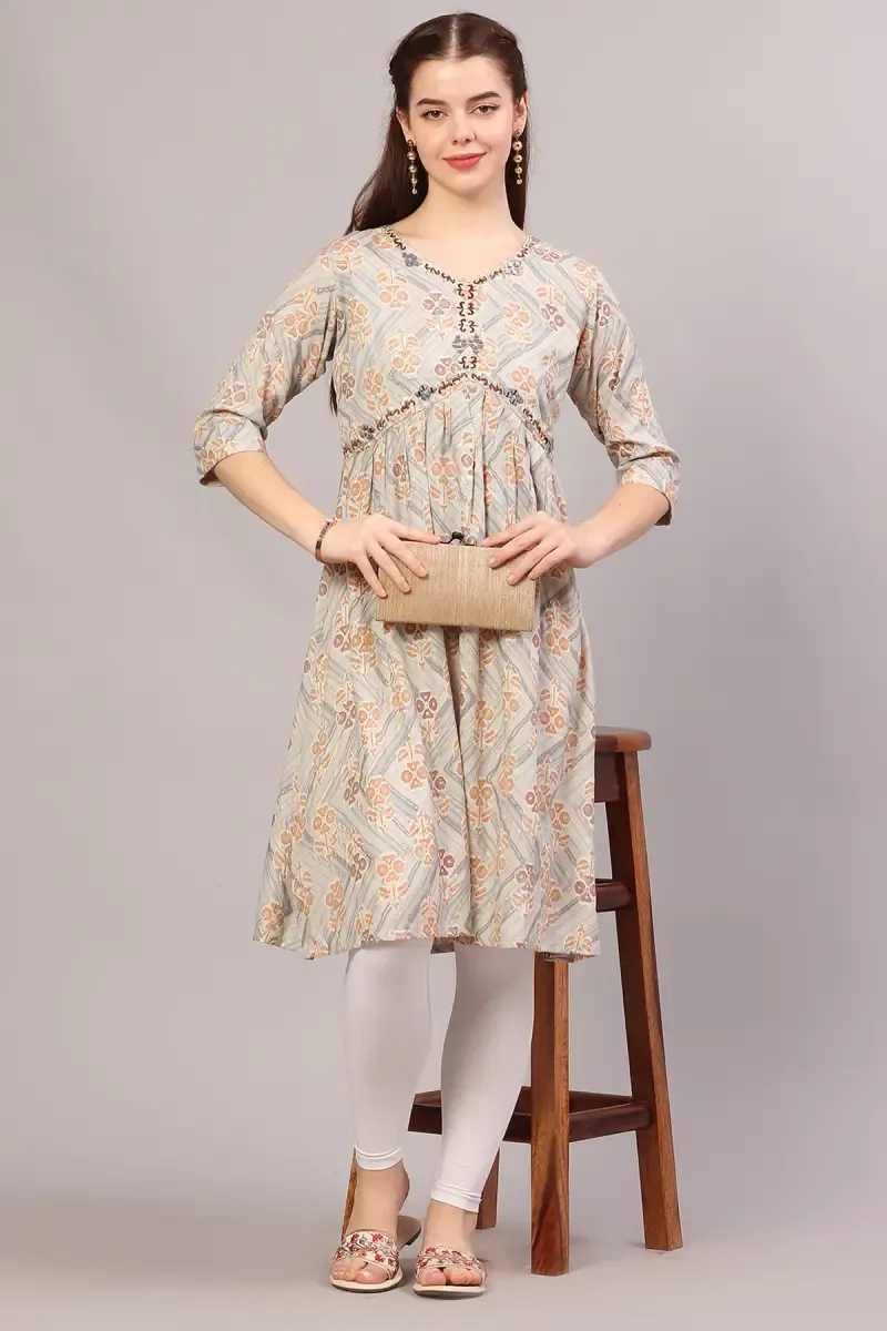 Cotton Printed Kurti for Women 018261XXLGRE