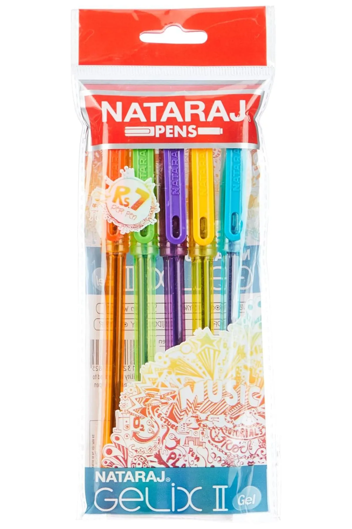 Nataraj Gelix II Gel Pens - Pack of 5