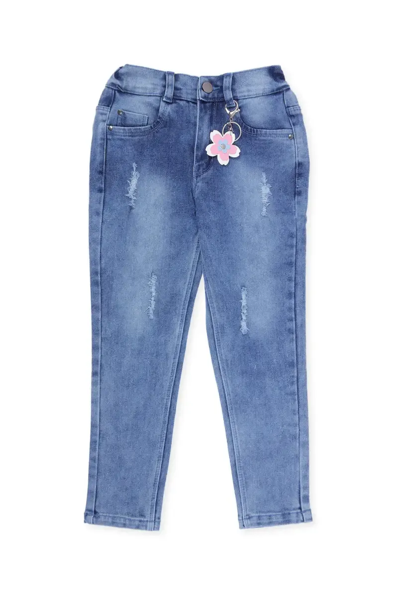 Girl's Denim Solid Mid Rise Jeans 0183551112YRSDARBLU