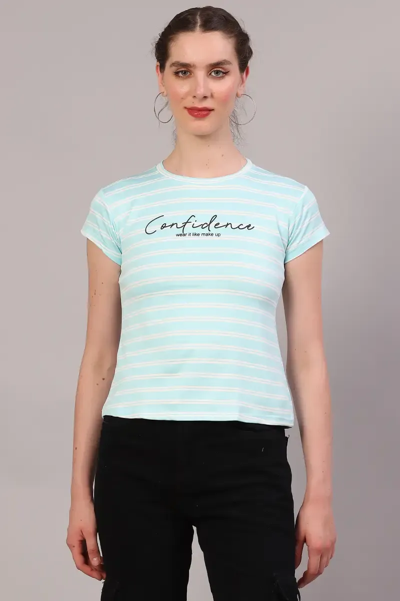 Cotton Blend Printed T-Shirt for Women