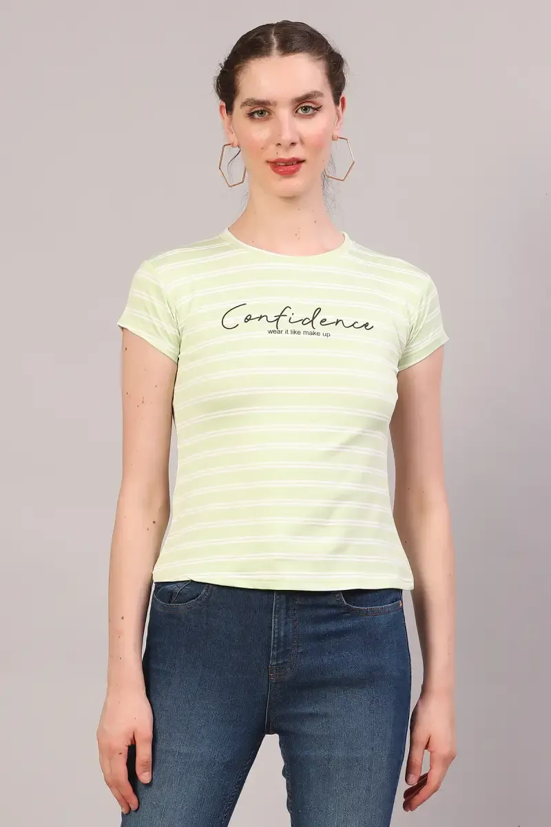 Cotton Blend Printed T-Shirt for Women