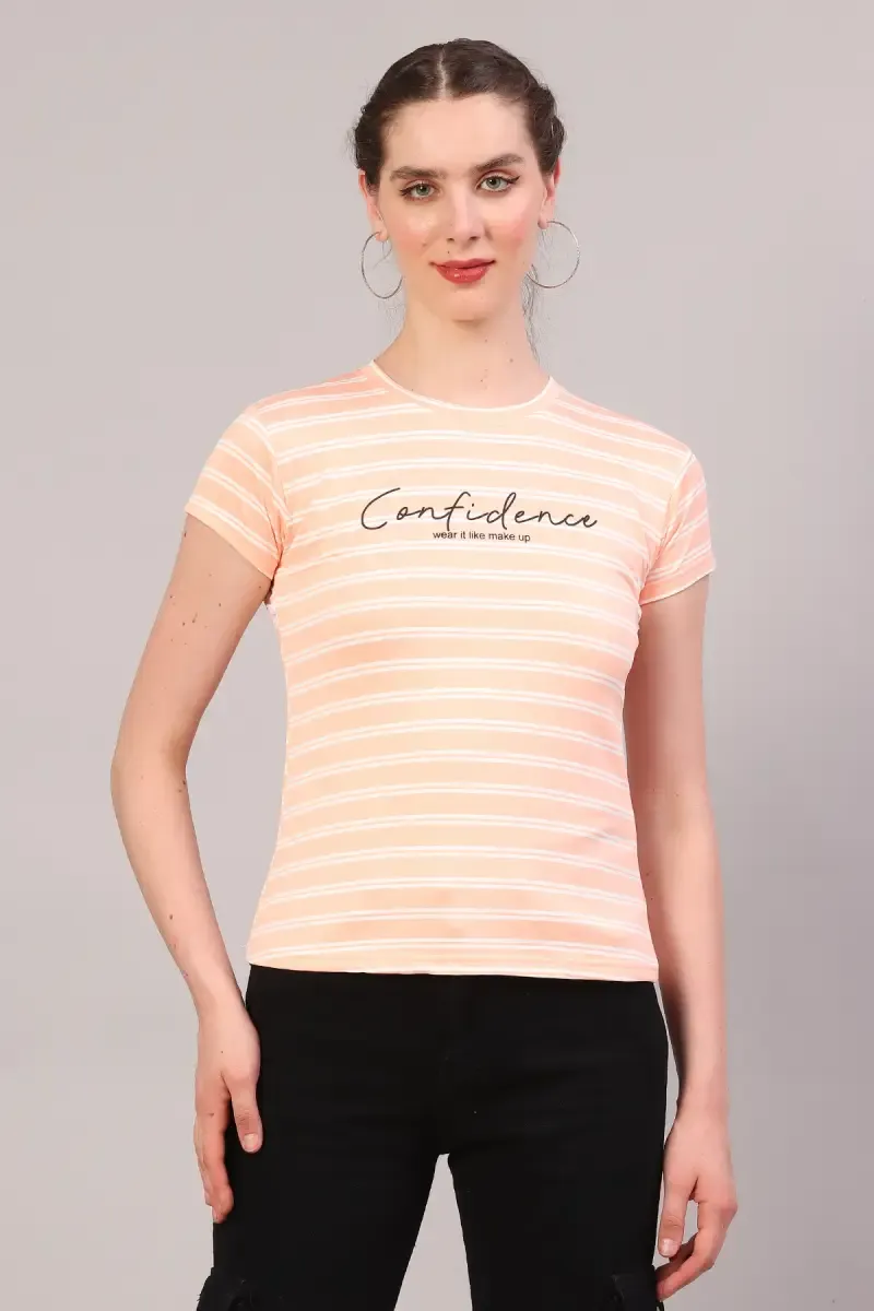 Cotton Blend Printed T-Shirt for Women