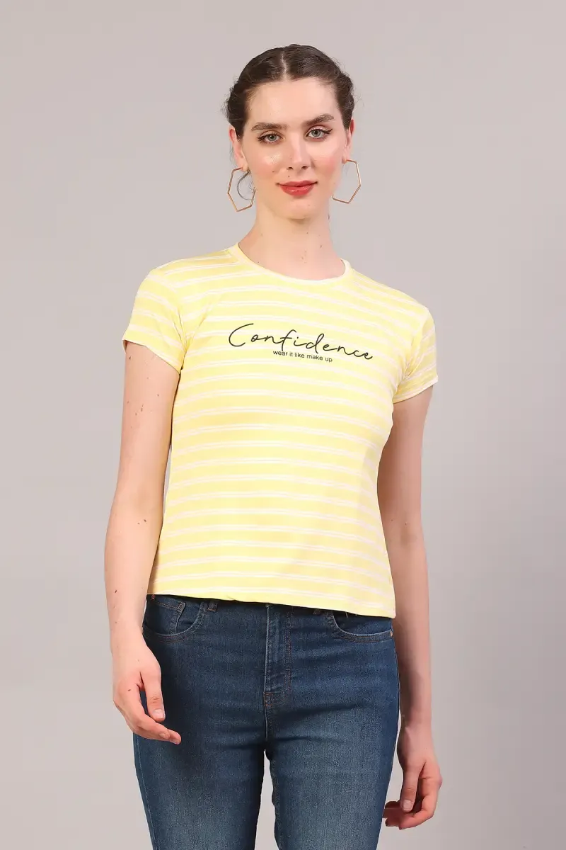 Cotton Blend Printed T-Shirt for Women