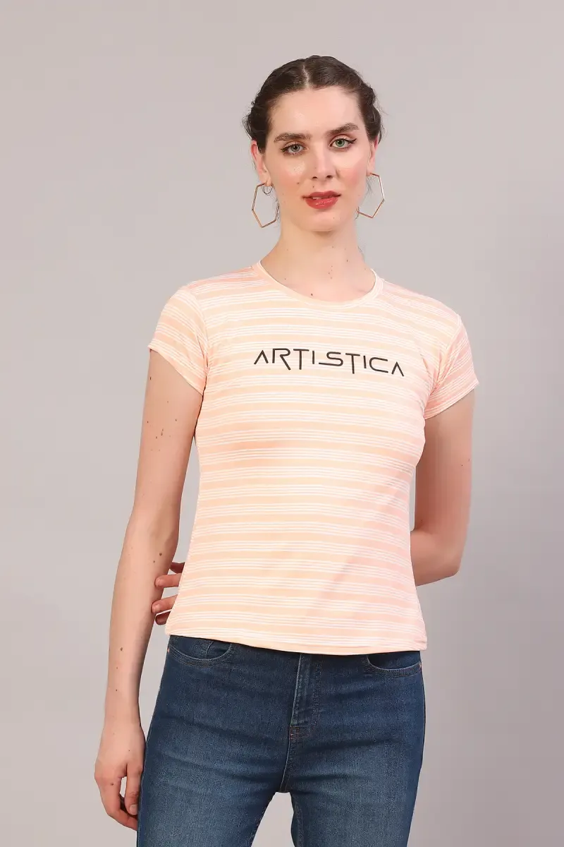 Cotton Blend Printed T-Shirt for Women 018400XLLIGSAL
