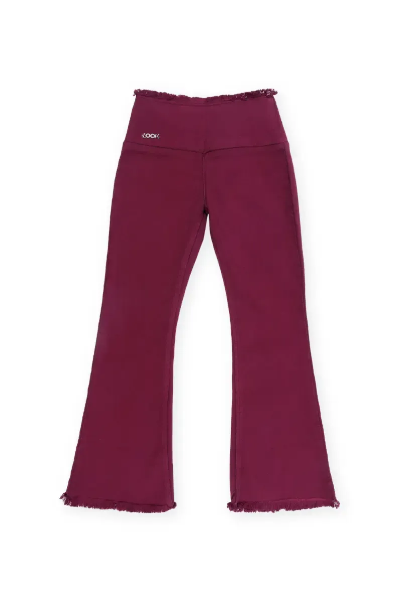 Girl's Denim Solid Wide Leg Jeans  018416BUR56YRS