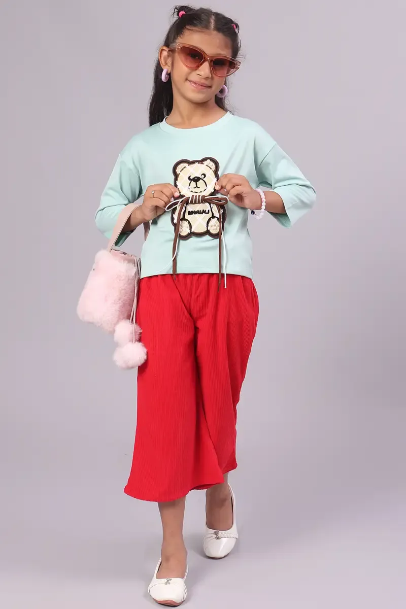 Lycra Solid T-Shirt for Girl (3-16 Yrs) 0184371112YRSGRE