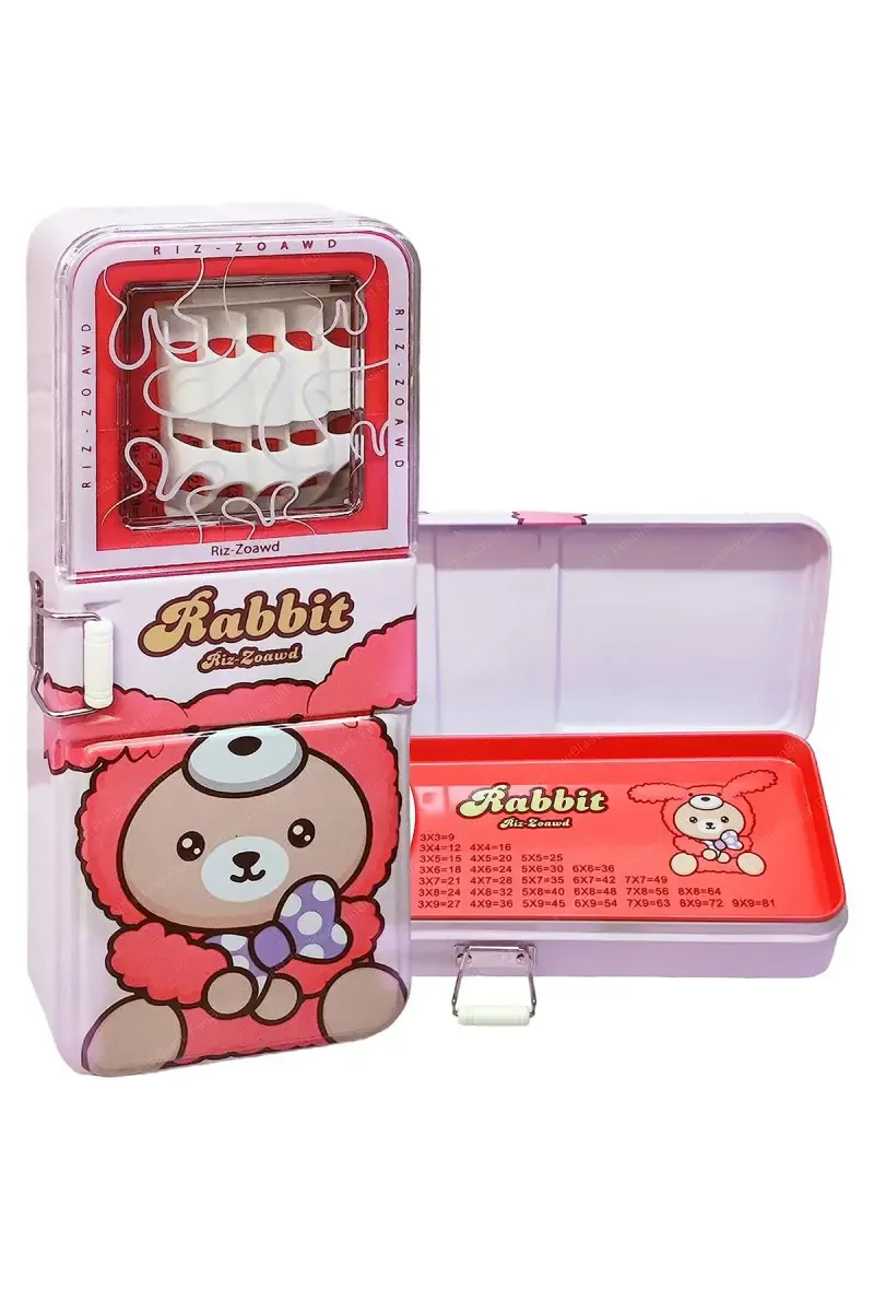 EVA Foam Rabbit Printed Pencil Box for Kids - Pink