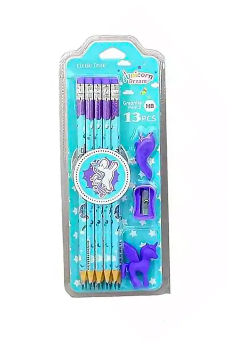 Unicorn Graphite Pencil Set, Pack of 1 - Pencil, Eraser, Sharpener & Pencil Holder