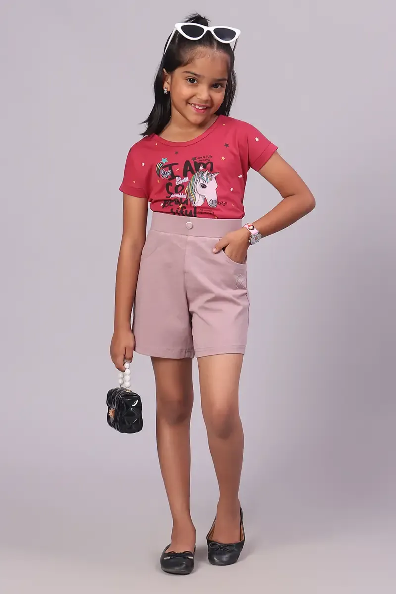 Girl's Lycra Solid Shorts (3-16 Yrs) 018446DUSPIN111YRS