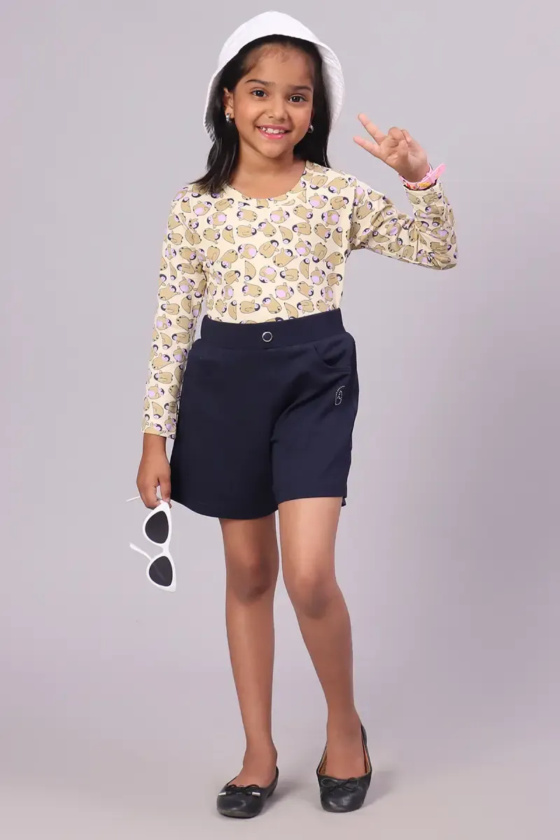 Girl's Lycra Solid Shorts (3-16 Yrs)