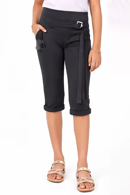 Girl's Lycra Solid Capri (1 - 16 Yrs) 018470GRE910YRS