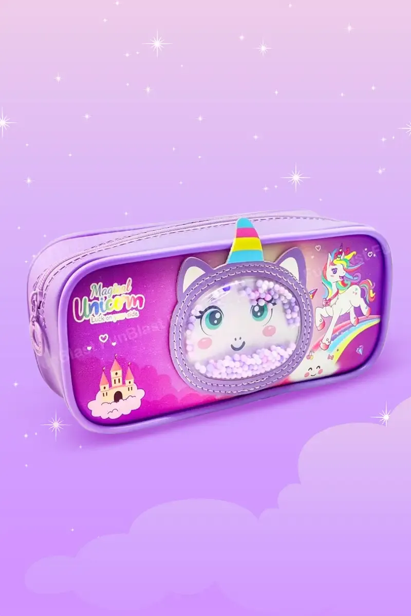 Unicorn Printed EVA Foam Pencil Case for Kids (Purple) - Pack of 1 018484PUR
