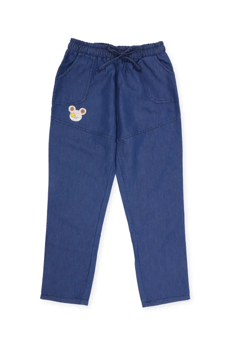 Girl's Denim Solid Mid Rise Jeans  018493910YRSDARBLU